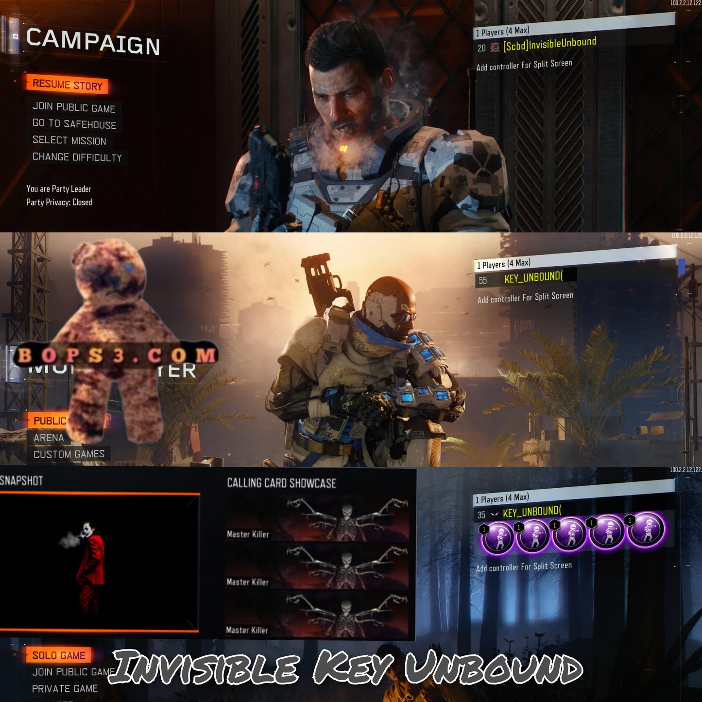 #5 Bo3 Colored KeyUnbound Names Pack - Playstation Only