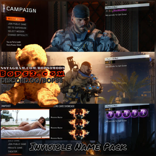 #4 Bo3 Invisible Name Pack - Playstation 4/5