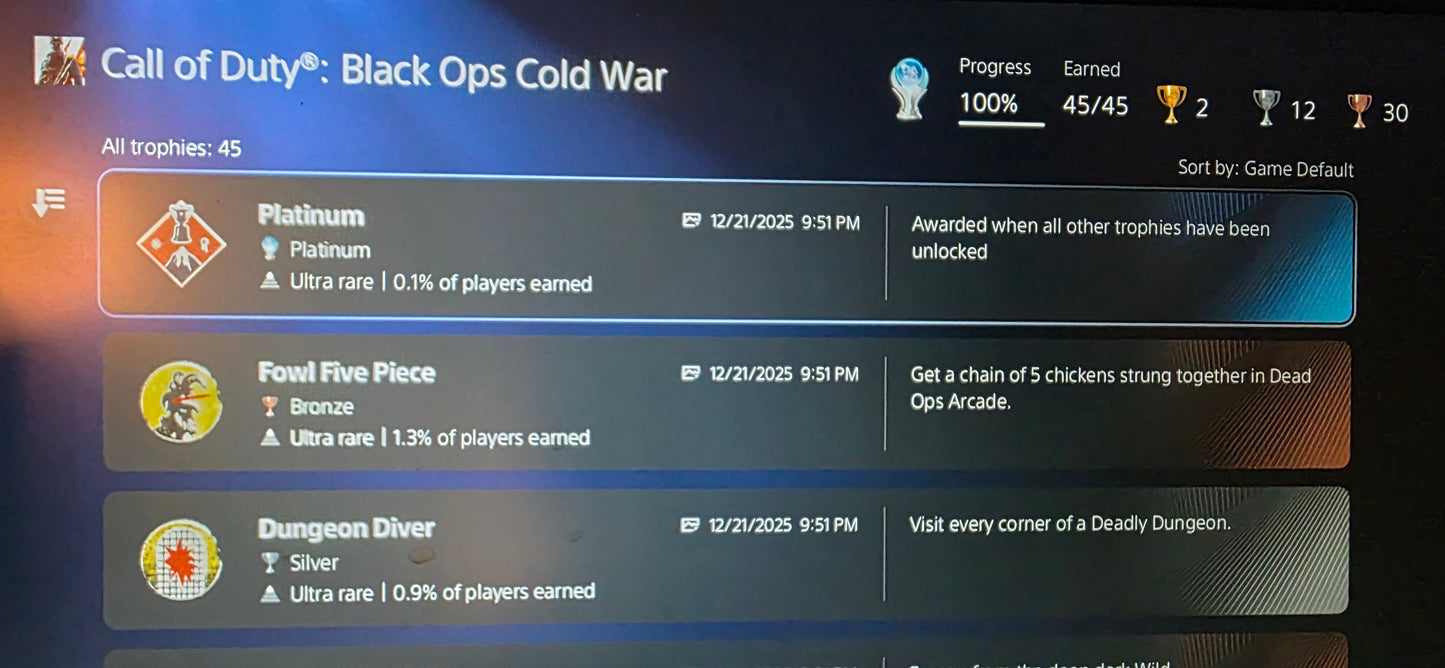 #5 Playstation Trophy Unlock